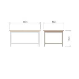 Havendro Linen Cream Oak Veneer Storage Shelf Coffee Table - thumbnail 2