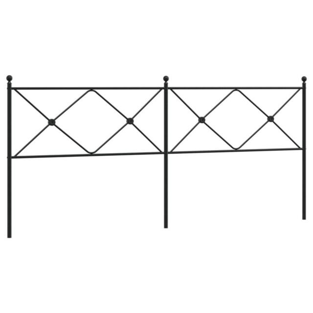 Berkfield Home Metal Headboard Black 193cm - image 1