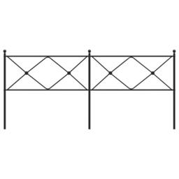 Berkfield Home Metal Headboard Black 193cm - thumbnail 4