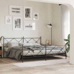 Berkfield Home Metal Headboard Black 193cm - thumbnail 3