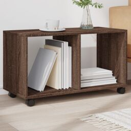 Berkfield Home vidaXL¬†Rolling¬†Cabinet¬†Brown Oak 72x33x42.5 cm Engineered Wood in Brown - thumbnail 1