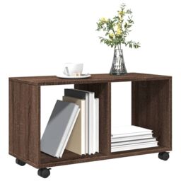 Berkfield Home vidaXL¬†Rolling¬†Cabinet¬†Brown Oak 72x33x42.5 cm Engineered Wood in Brown - thumbnail 4