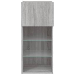 Berkfield Home TV Cabinet with LED Lights Grey Sonoma 40.5x30x90 cm - thumbnail 9