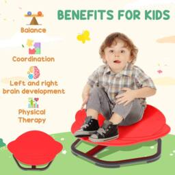 STILVORA Kids' Spinning Chair with 360° Spin Red - thumbnail 7