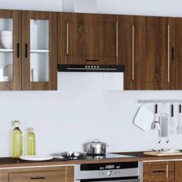 Berkfield Home Kitchen Wall Cabinet Porto Brown Oak Engineered Wood - thumbnail 4