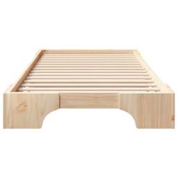 Berkfield Home Stylish Floor Bed Frame with Storage Brown 90 x 220 cm Solid pine wood in Natural - thumbnail 5