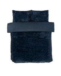 Rapport Home Chunky Ribbed Fur Polyester Soft & Cozy Duvet Cover Set With Pillowcase in Charcoal - Size: King - thumbnail 2