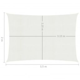 Berkfield Home Sunshade Sail 160 g/m ² White 2x3.5 m HDPE - thumbnail 6