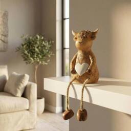 Garden Greatness Highland Cow Heart Shelf Sitter - Size: 1 Pack - thumbnail 1