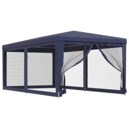 Berkfield Home Party Tent with 6 Mesh Sidewalls Blue 3x6 m HDPE