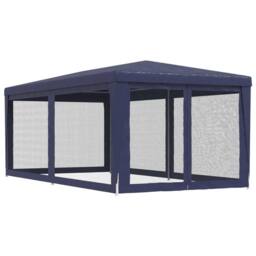 Berkfield Home Party Tent with 6 Mesh Sidewalls Blue 3x6 m HDPE - thumbnail 5