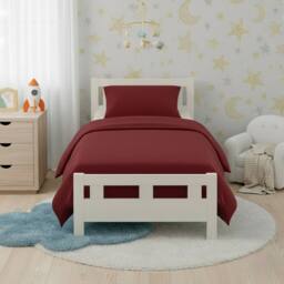 Snug City Flannelette Cotton Cot Bed Duvet Cover Set Brushed Warm Bedding Set in Red - thumbnail 1