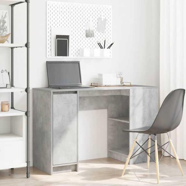 Berkfield Home Desk Concrete Grey 120x42x76 cm Engineered Wood - Size: 120 x 42 x 76 cm - image 1