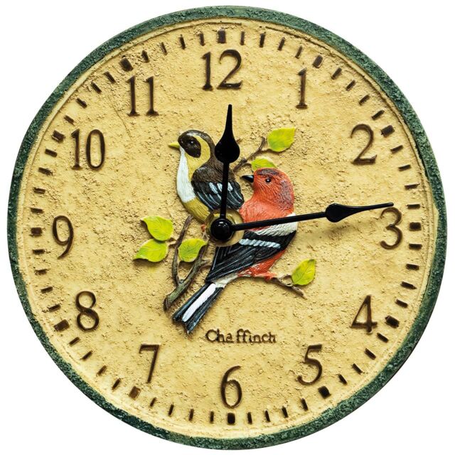 mysmartbuy Chaffinch Indoor or Outdoor Clock - Battery Powered Weather Resistant Wall or Fence Clock with Bird Design for Home or Garden - image 1
