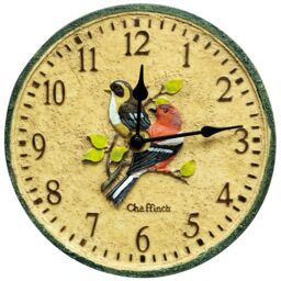 mysmartbuy Chaffinch Indoor or Outdoor Clock - Battery Powered Weather Resistant Wall or Fence Clock with Bird Design for Home or Garden - thumbnail 1