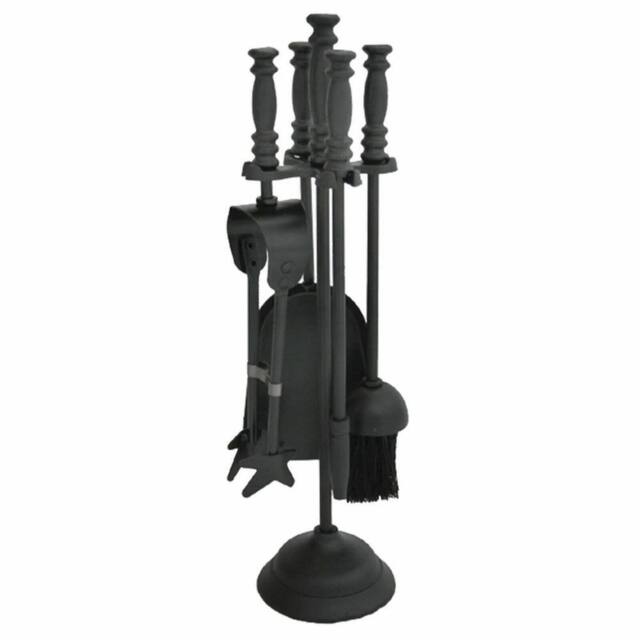 Havendro 5 Piece Black Fireplace Tools Set Poker Brush Tongs - image 1
