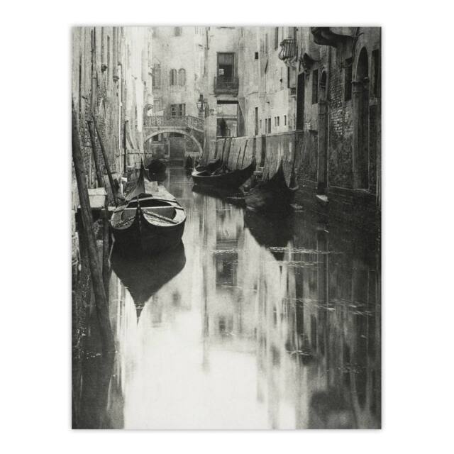 "Artery8 A Venetian Canal Photograph Alfred Stieglitz Wall Art Print in Grey - Size: W12"" x H16""" - image 1
