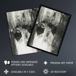 "Artery8 A Venetian Canal Photograph Alfred Stieglitz Wall Art Print in Grey - Size: W12"" x H16""" - thumbnail 2