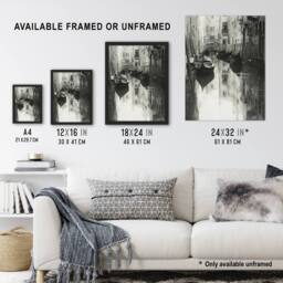 "Artery8 A Venetian Canal Photograph Alfred Stieglitz Wall Art Print in Grey - Size: W12"" x H16""" - thumbnail 3