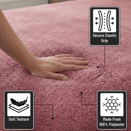 Smart Living Luxury Teddy Bear Fleece Fitted Sheet in Pink - Size: Single Fitted - thumbnail 3