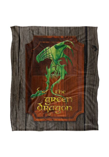 Lord of the Rings The Blanket, 152x127 cm Green Dragon Inn Sign Silky Touch Super Soft Throw Blanket in White - image 1