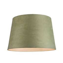 Happy Homewares Sleek Velvet Fabric 12 Inch Drum Lamp Shade with Cotton Inner in Olive - Size: 12 inches