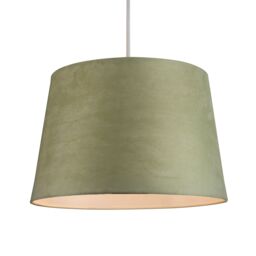 Happy Homewares Sleek Velvet Fabric 12 Inch Drum Lamp Shade with Cotton Inner in Olive - Size: 12 inches - thumbnail 2