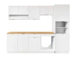 Vente-unique Complete Kitchen & Tall Unit Set - White & Natural - CARMEO in Light Oak - thumbnail 4