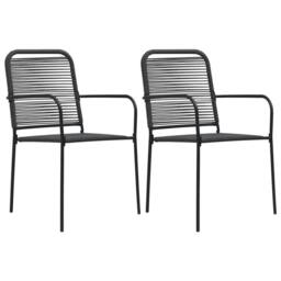 Berkfield Home 3 Piece Garden Dining Set Black Glass & Steel - thumbnail 6
