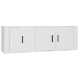 Berkfield Home Classic 2 Piece TV Cabinet Set White Engineered Wood - thumbnail 3