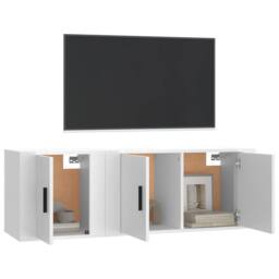 Berkfield Home Classic 2 Piece TV Cabinet Set White Engineered Wood - thumbnail 1
