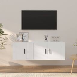 Berkfield Home Classic 2 Piece TV Cabinet Set White Engineered Wood - thumbnail 2