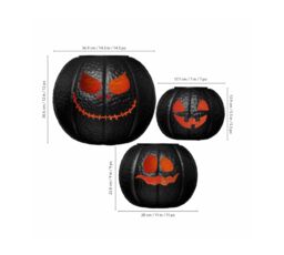 Garden Greatness Set Of 3 Halloween Pumpkin Lanterns in Black - Size: 3 Pack - thumbnail 2