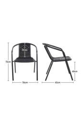Living and Home 150Cm Rectangle 6 - Person Long Dining Set in Black - thumbnail 3