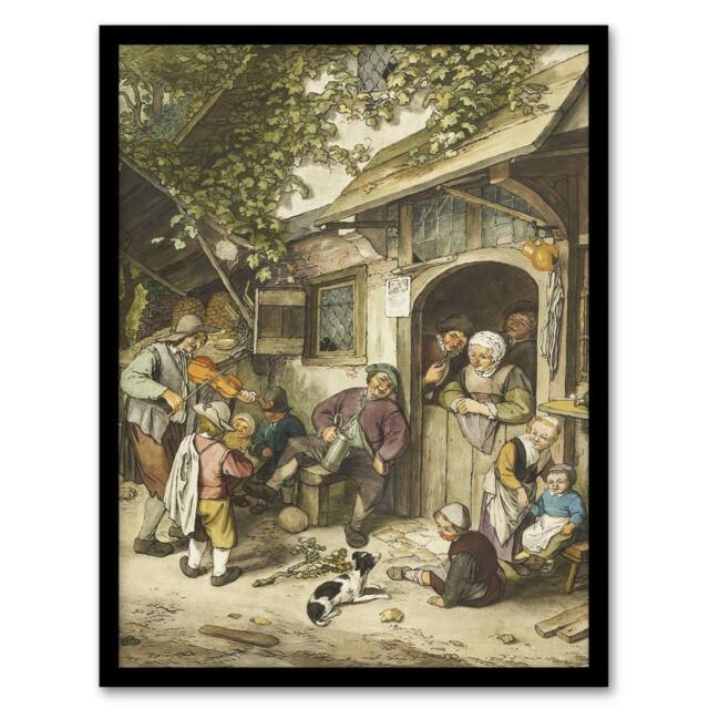 Artery8 Cornelis Ploos van Amstel Violin Player At An Inn Framed Art Print - Size: A4 - image 1