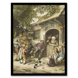 Artery8 Cornelis Ploos van Amstel Violin Player At An Inn Framed Art Print - Size: A4 - thumbnail 1