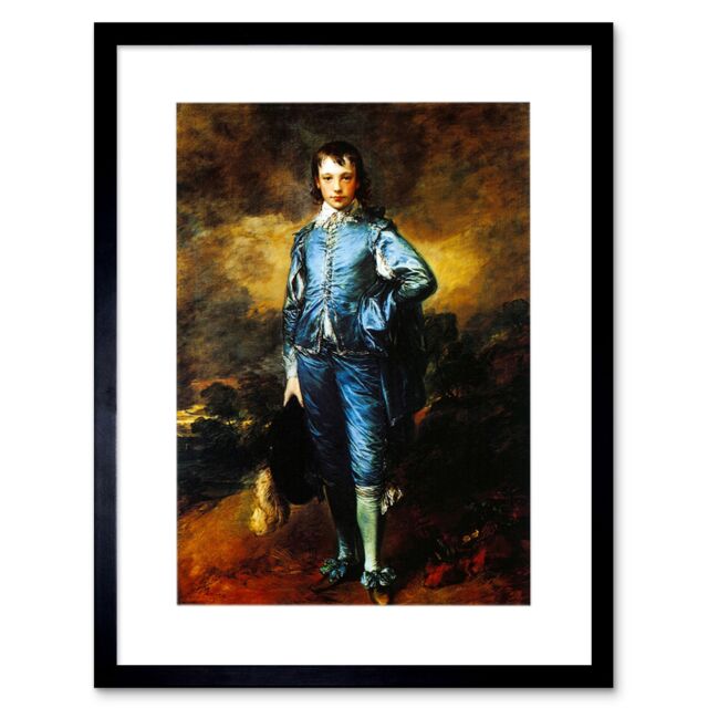 Artery8 Painting Portrait Study 1770 Thomas Gainsborough Blue Boy Artwork Framed Wall Art Print 12X16 Inch in Black - image 1