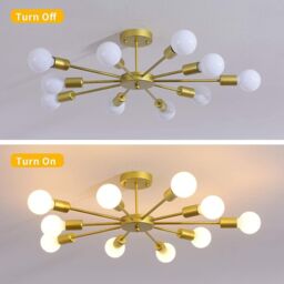 Garwarm Modern Gold Flush Mount Ceiling Light Chandeliers - thumbnail 7
