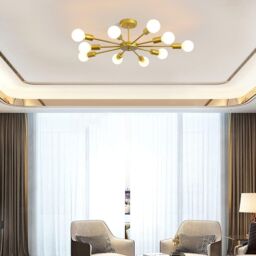 Garwarm Modern Gold Flush Mount Ceiling Light Chandeliers - thumbnail 9