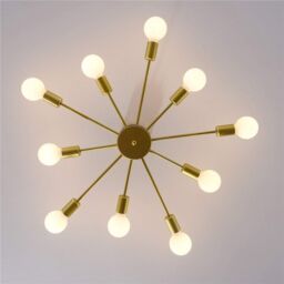 Garwarm Modern Gold Flush Mount Ceiling Light Chandeliers - thumbnail 6