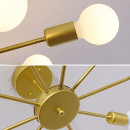 Garwarm Modern Gold Flush Mount Ceiling Light Chandeliers - thumbnail 5