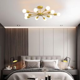 Garwarm Modern Gold Flush Mount Ceiling Light Chandeliers - thumbnail 8