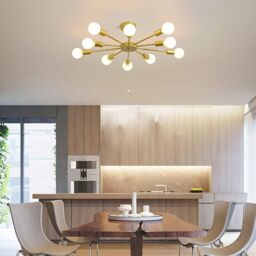Garwarm Modern Gold Flush Mount Ceiling Light Chandeliers - thumbnail 2