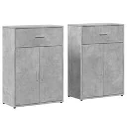 Berkfield Home Sideboards 2 pcs Concrete Grey 60x30x84 cm Engineered Wood - Size: 60 x 30 x 84 cm - thumbnail 2