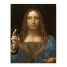 Artery8 Leonardo da Vinci Framed Wall Art Print Salvator Mundi World Savior in Brown - Size: A4 - thumbnail 3