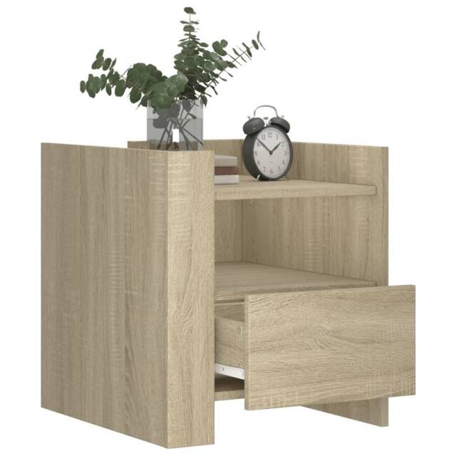 Berkfield Home Decorative Bedside Cabinet Sonoma Oak 45x50x50 cm Engineered Wood in Light Oak - Size: 45 x 50 x 50 cm - image 1
