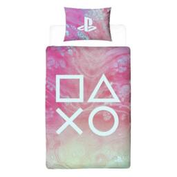 Playstation Marble Effect Reversible Duvet Set in Pink - Size: Single - thumbnail 2