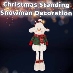 VFM e-Store Christmas Standing Snowman Decoration 41cm x 21.5cm White X 1 - Size: 41 cm x 21.5 cm - thumbnail 3