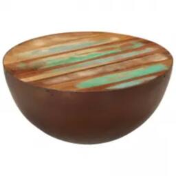 Berkfield Home Beautiful Coffee Table Bowl-shaped with Steel Base Solid Reclaime in Brown - thumbnail 8