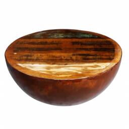 Berkfield Home Beautiful Coffee Table Bowl-shaped with Steel Base Solid Reclaime in Brown - thumbnail 2